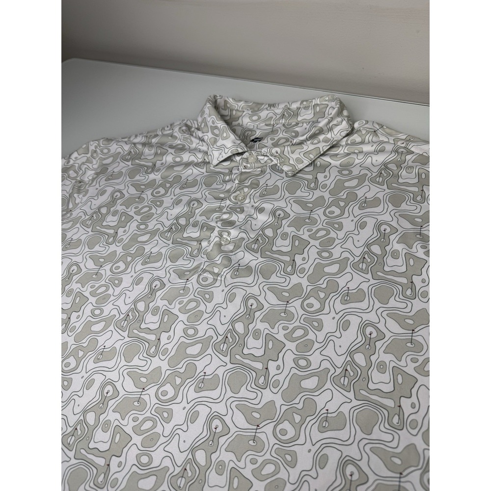 Mens‎ Onward Reserve Performance Polo Shirt Size XXL Golf Course Topographic AOP